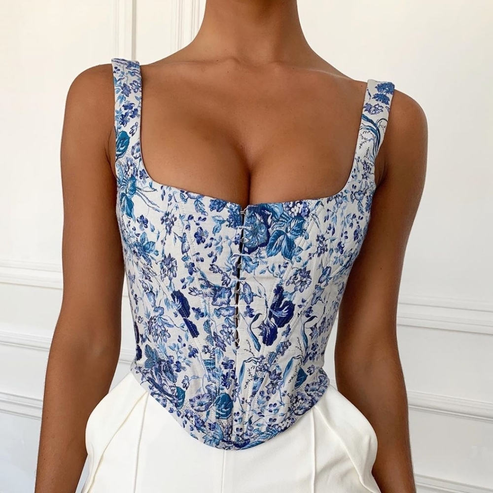 House Of CB Versaille Jacquard Corset Top